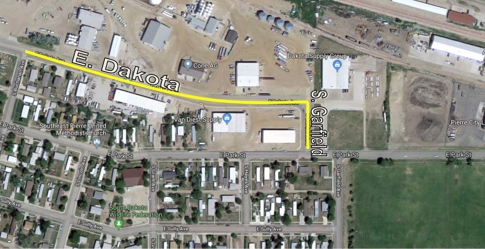 DAKOTA AVE CLOSURE MAP