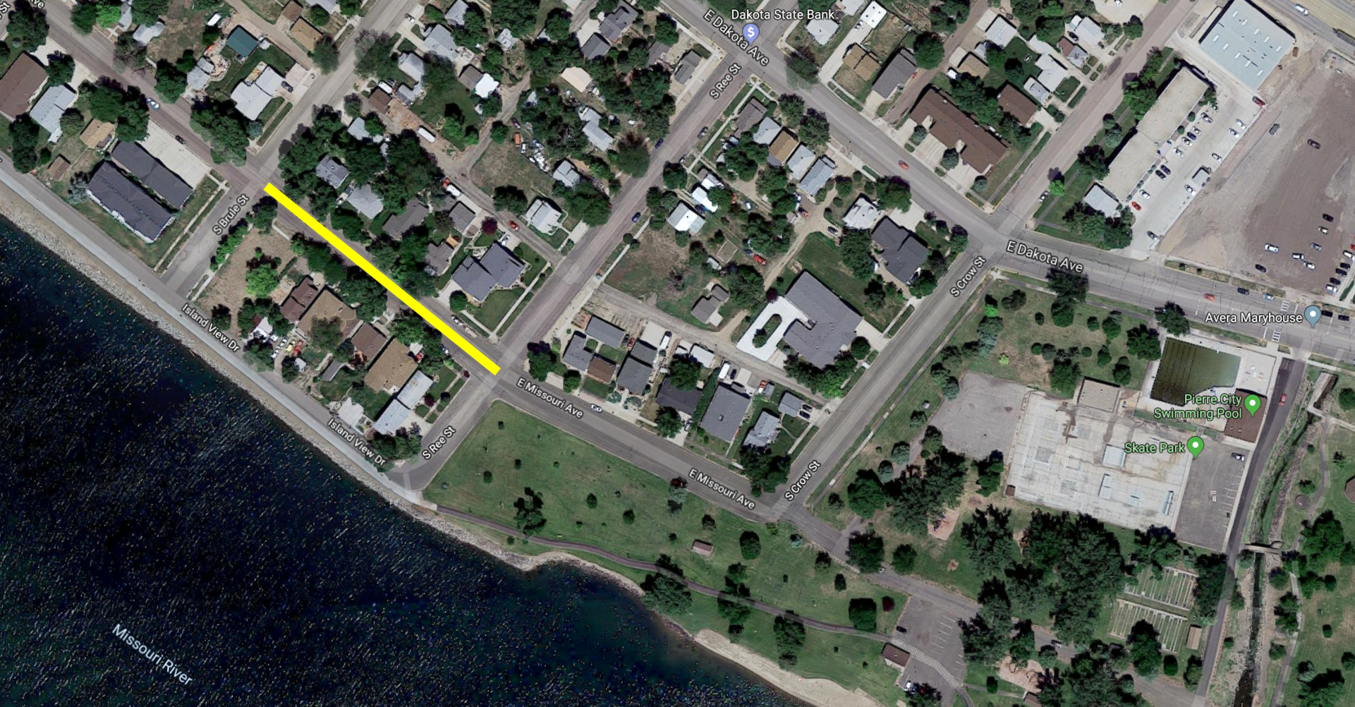 MISSOURI AVE CLOSURE MAP