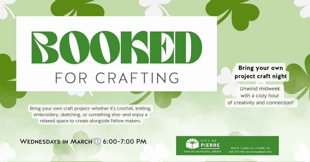 Booked for Crafting - March wednesdays at 6 pm